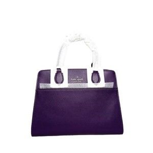 KATE SPADE MADISON MEDIUM SATCHEL RIPE PLUM LEATHER PURSE